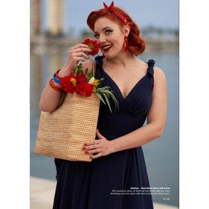 Miss Candyfloss "Marissa-Lee" navy blue vintage retro pinup dress